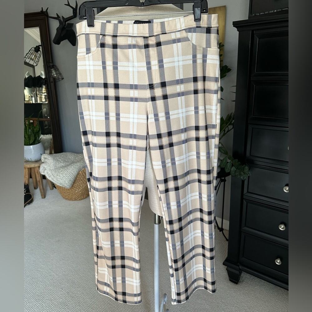 Sanctuary black and tan plaid pants, size XL